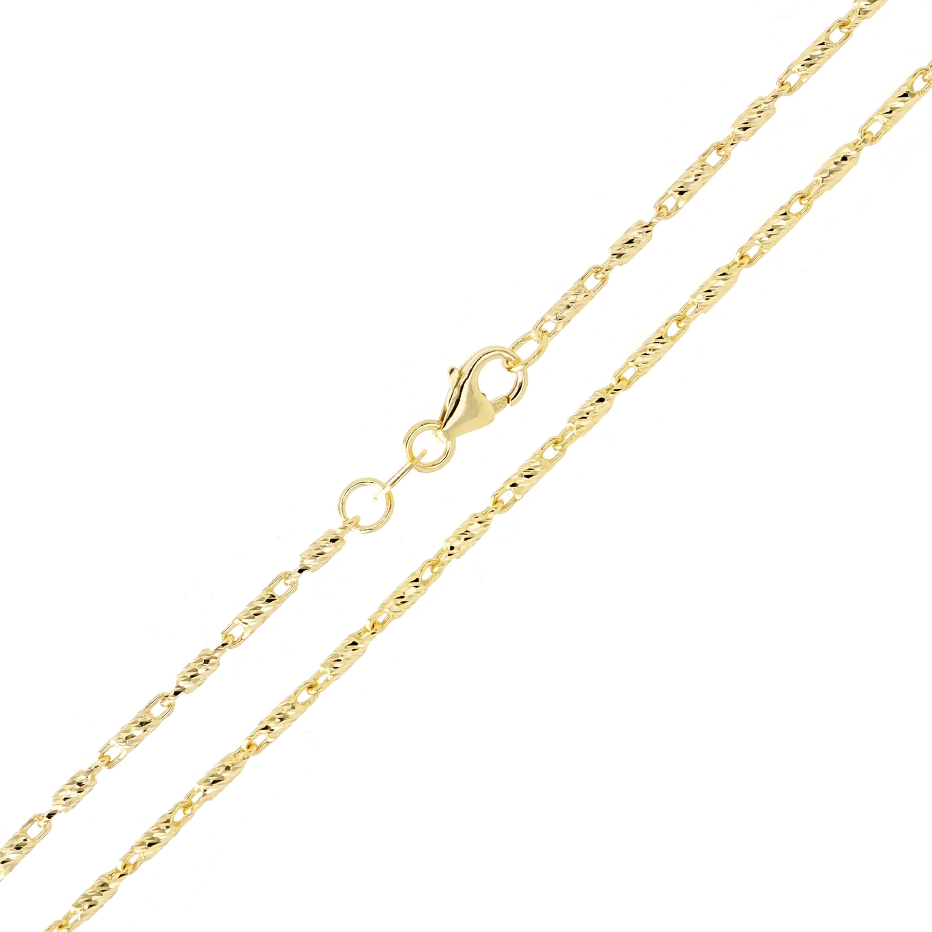 Italian 14k Yellow Gold Solid Raso Chain Necklace 1.5mm 18" 6.9 grams - 18" 6.9 grams
