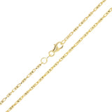 Italian 14k Yellow Gold Solid Raso Chain Necklace 1.5mm 18" 6.9 grams - 18" 6.9 grams