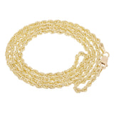 14k Yellow Gold Solid Twisted Diamond Cut Rope Chain Necklace 18" 2.5mm 8.6grams - 18" 8.6 grams