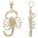 10k Yellow Gold Diamond Cut Scorpion Insect Charm Pendant 1.9" 5 grams