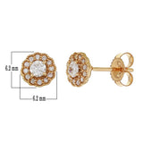 14k Yellow Gold 0.30ctw Diamond Round Halo Stud Earrings
