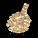 10k Yellow Gold Solid Oval Nugget Charm Pendant 1.2" 6.8 grams