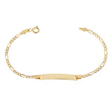 Italian 14k Yellow Gold Figaro Baby ID Bracelet Engravable 5.5" 4mm 1.7 grams