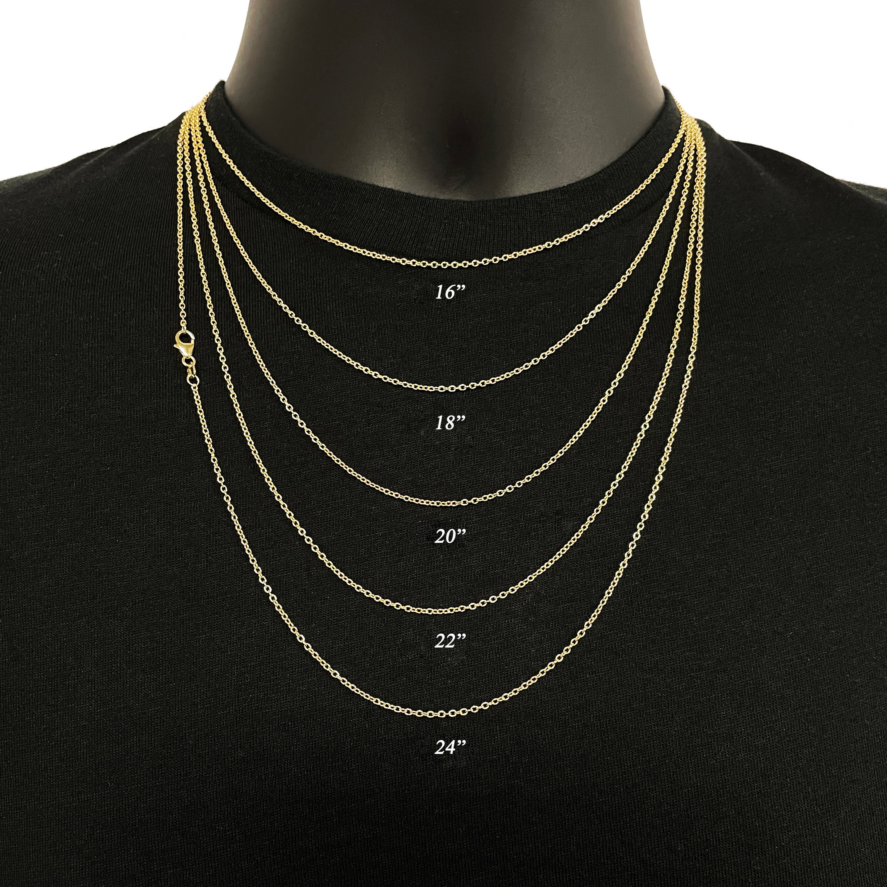 Italian 14k Yellow Gold Rolo Chain Necklace 1.7mm 22" 3.4 grams - 22",1.7 mm 3.4 grams