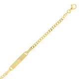 Italian 14k Yellow Gold Hollow Engravable Cuban ID Bracelet 5.5" 4mm 2 grams