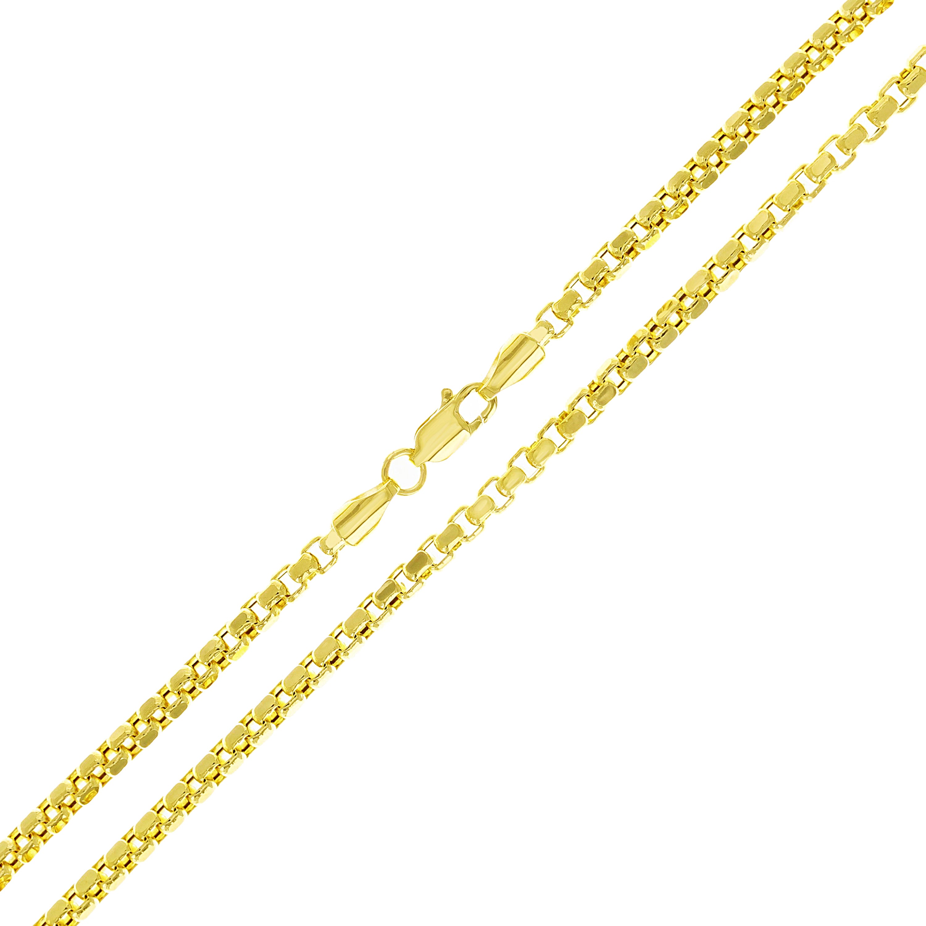 Italian 14k Yellow Gold Venetian Box Chain Necklace 18" 3.4mm 11.5 grams
