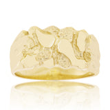 10k Yellow Gold Nugget Ring Band 9.8mm Sizes 7-12