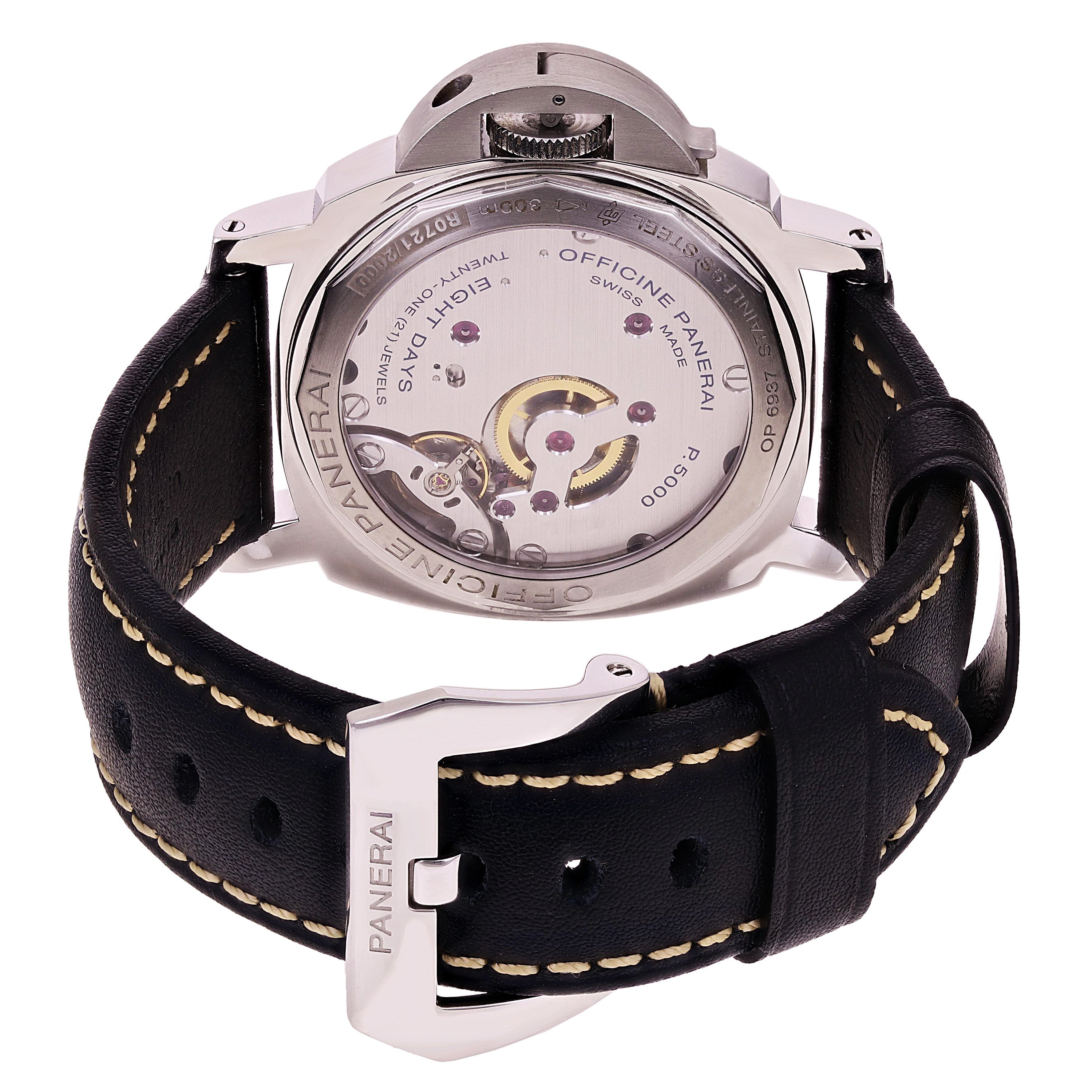 Panerai Men's Luminor Base 8 Days Manual Wind  Black Rubber Strap