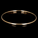 10k Yellow Gold Round High Polished Plain Slip-on Bangle Bracelet 7" 2.6mm 1.9g