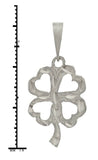 14k White Gold Heart Flower Lucky Four Leaf Clover Charm Pendant 1.6 grams
