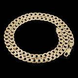 Men's Italian 10k Yellow Gold Curb Cuban Chain Necklace 22" 7.5mm 33.6 grams