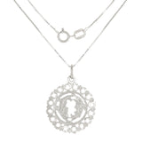 14k White Gold Zodiac Sign Pisces Pendant Necklace 18" - Pisces,White