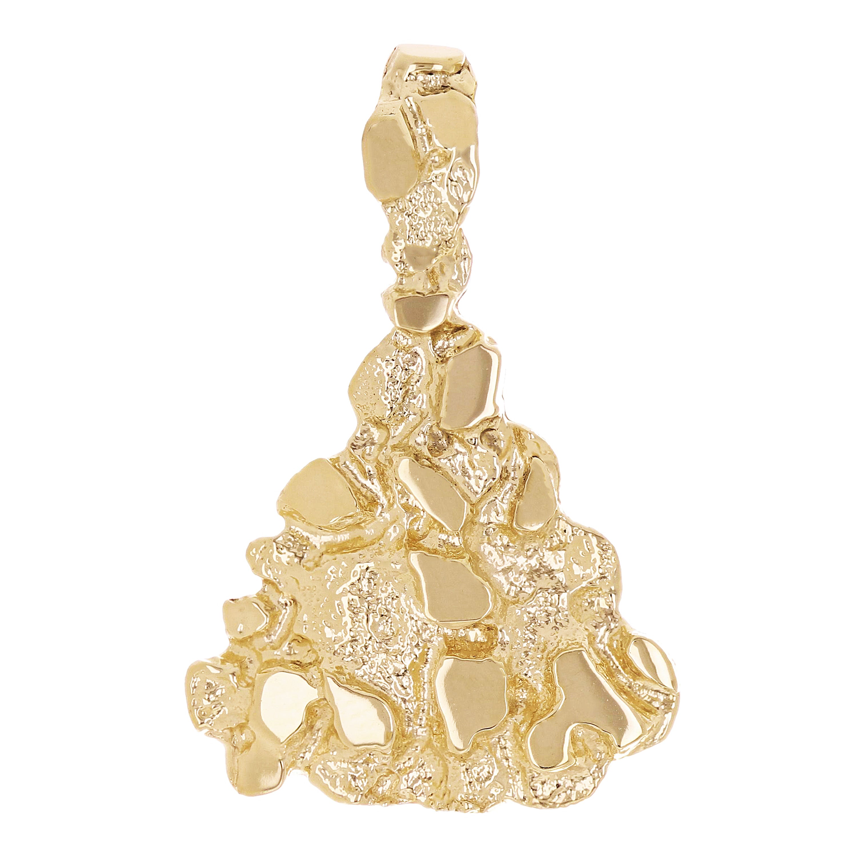 10k Yellow Gold Solid Pyramid Triangle Nugget Charm Pendant 1.4" 8.7 grams