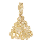 14k Yellow Gold Solid Pyramid Triangle Nugget Charm Pendant 1.4" 9.8 grams