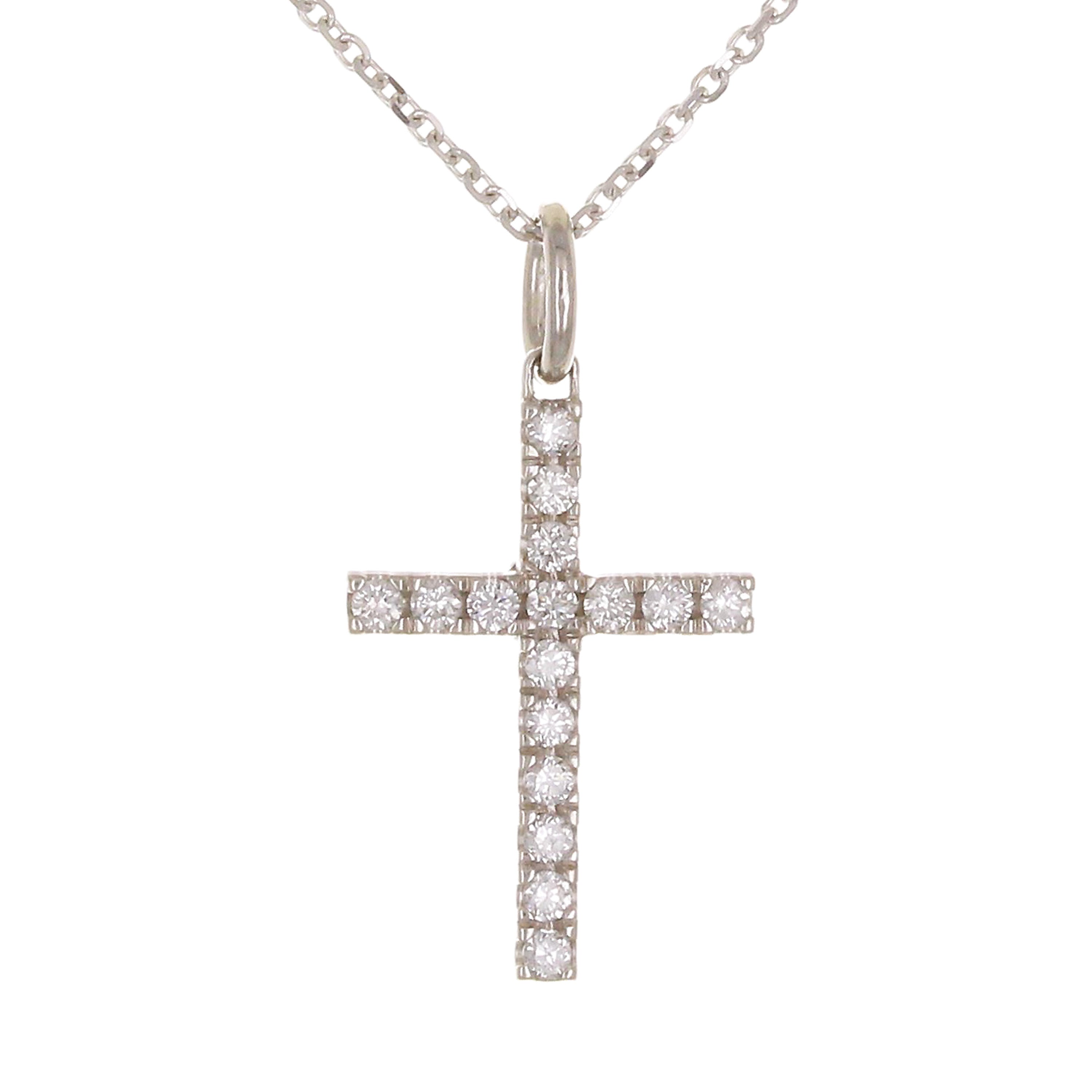 14k Yellow White or Rose Gold Diamond Cross Charm Pendant