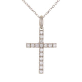 14k Yellow White or Rose Gold Diamond Cross Charm Pendant