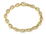 14k Yellow Gold Solid Link Chain Gucci Mariner Bracelet 7.5" 7.5mm 23.5 grams - Yellow,75"