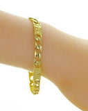 10k Yellow Gold Solid Cuban & Nugget Link Chain Bracelet 8.5" 6.5mm 11.9 grams