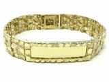 Men's 14k Solid Yellow Gold Nugget ID Bracelet 8" 15.5mm 44.4 grams