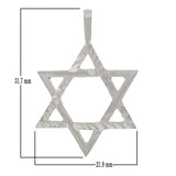 14k White Gold Diamond Cut Jewish Star of David Charm Pendant 3.3 grams - White
