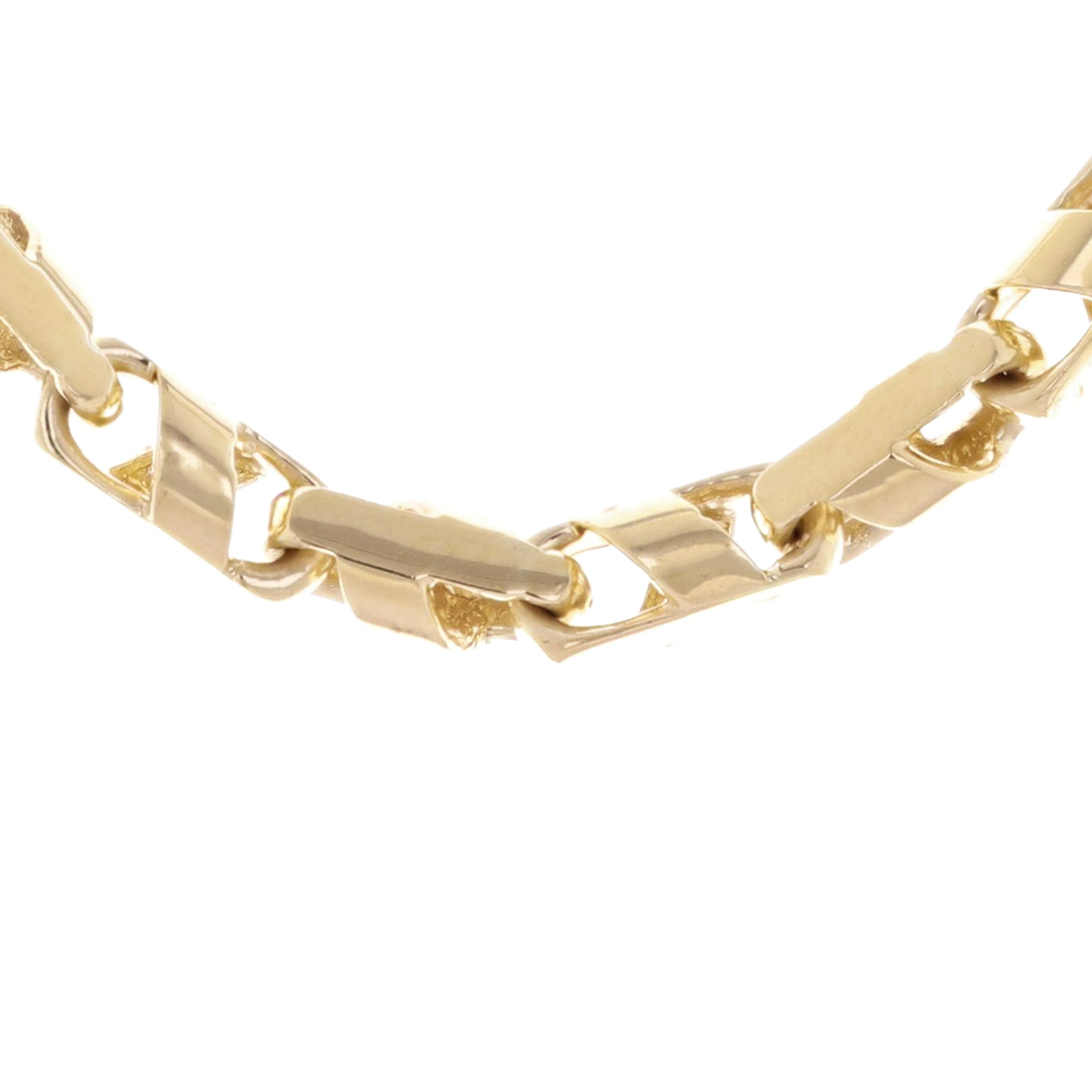 14k Yellow Gold Handmade Fashion Link Necklace 23" 5.5mm 66.3 grams - Yellow,23"