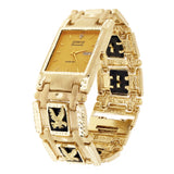 14k Yellow Gold Watch Band Eagle&Black Onyx Geneve Diamond Watch 7.5" 73.4 grams - With Seconds 7.5" 73.4 grams