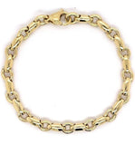 14k Yellow Gold Handmade Fashion Link Bracelet 9" 6.3mm 20.3 grams - Yellow,9"