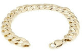 14k Yellow Gold Solid Flat Cuban Curb Link Chain Bracelet 7.5" 9mm 15.9 grams - Yellow,7.5"