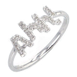14k White Gold Diamond "Ahh!" Ring Size 7 - White