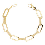 Italian 14k Yellow Gold Paper Clip Link Necklace, Bracelet & Earrings Set 27.2 grams