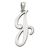 14k White Gold Initial Letter J Alphabet Charm Pendant - Letter J,White