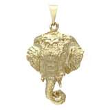 14k Yellow Gold Solid Diamond Cut Good Luck Elephant Pendant 1.65" 9.8 grams - Yellow