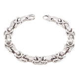 10k White Gold Solid Handmade Fashion Link Bracelet 7" 10.5mm 30.7 grams - White,7"