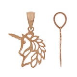 14k Rose Gold Solid Mystical Creature Unicorn Charm Pendant 0.6 gram - Rose