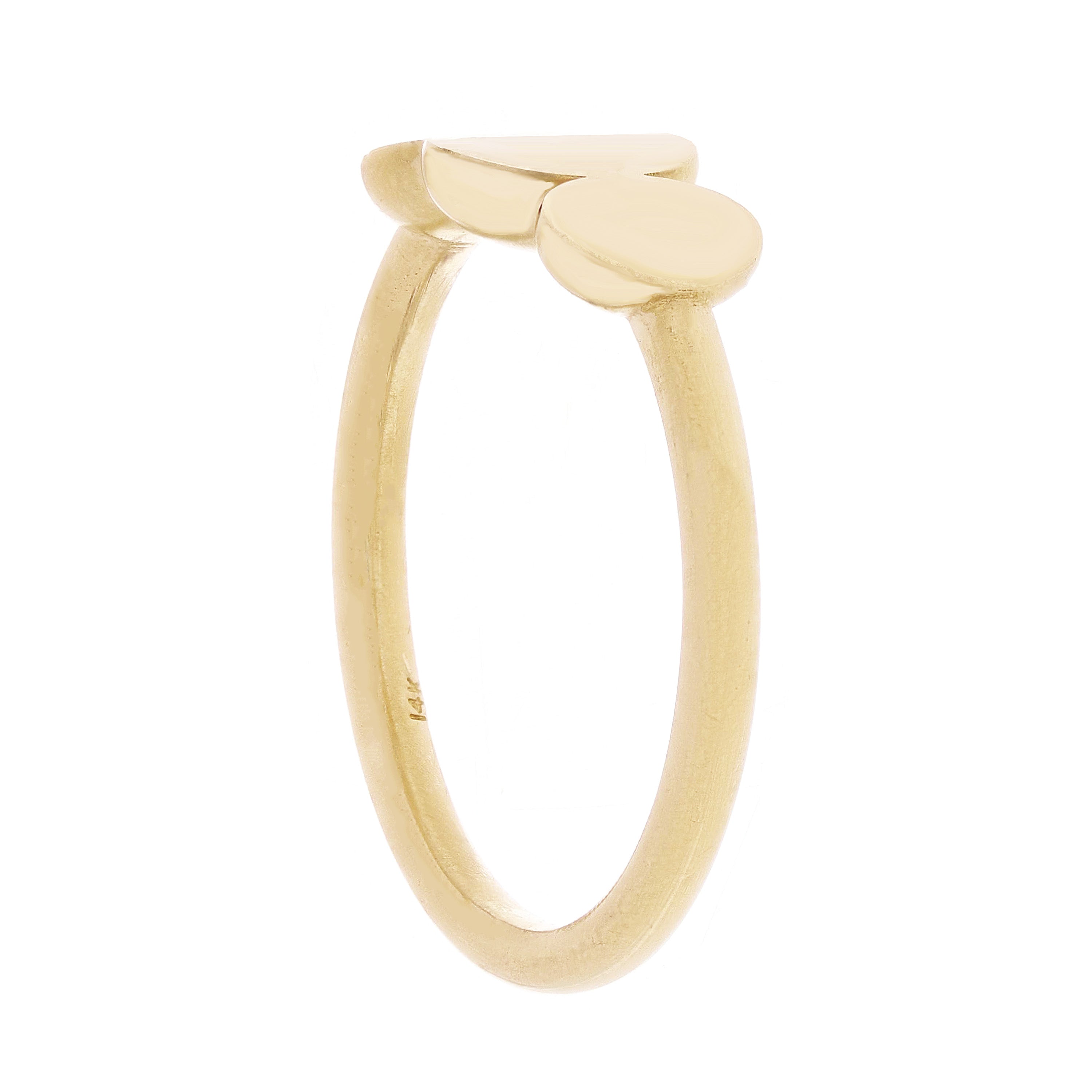 14k Yellow Gold Triple Oval Stackable Ring Size 6 - 7mm 3.3 grams