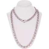 10k White Gold Concave Mariner Gucci Chain Necklace 26" 7.8mm 63 grams - White,26"