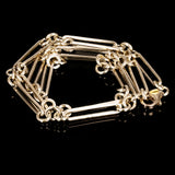 Italian 14k Yellow Gold Hollow Paper Clip Link Necklace 5 mm 18" 5  grams