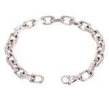14k White Gold Solid Handmade Heavy Anchor Chain Bracelet 7" 7.5mm 45 grams - 7" 45 grams