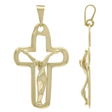 14k Yellow Gold Jesus Christ Pendant Religious Crucifix Cross Charm 5.9 grams - Yellow