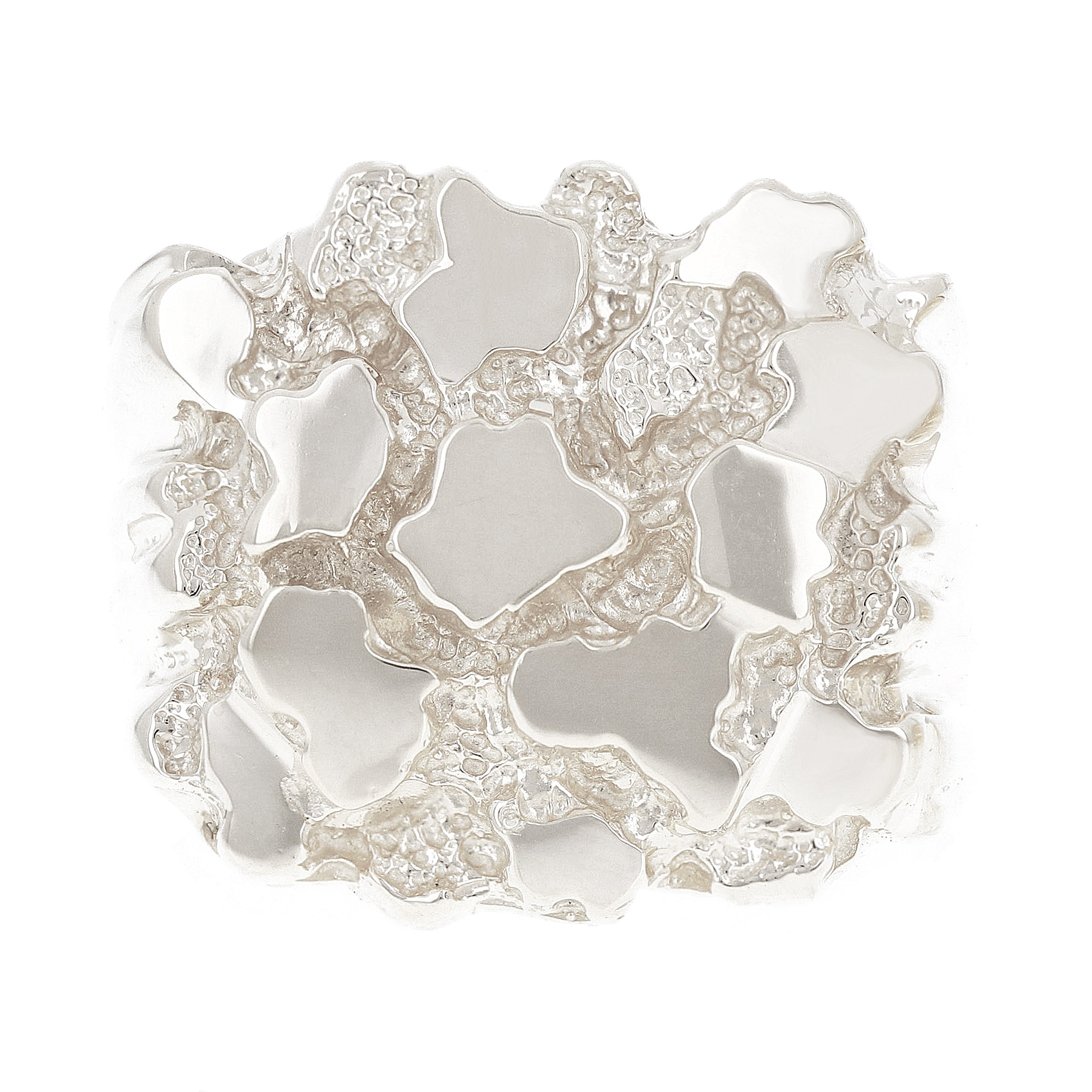 925 Sterling Silver Solid Nugget Style Ring Size 9 - Ring Size 9