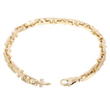 14k Yellow Gold Solid Handmade Fashion Link Bracelet 7" - 9" 6.3mm
