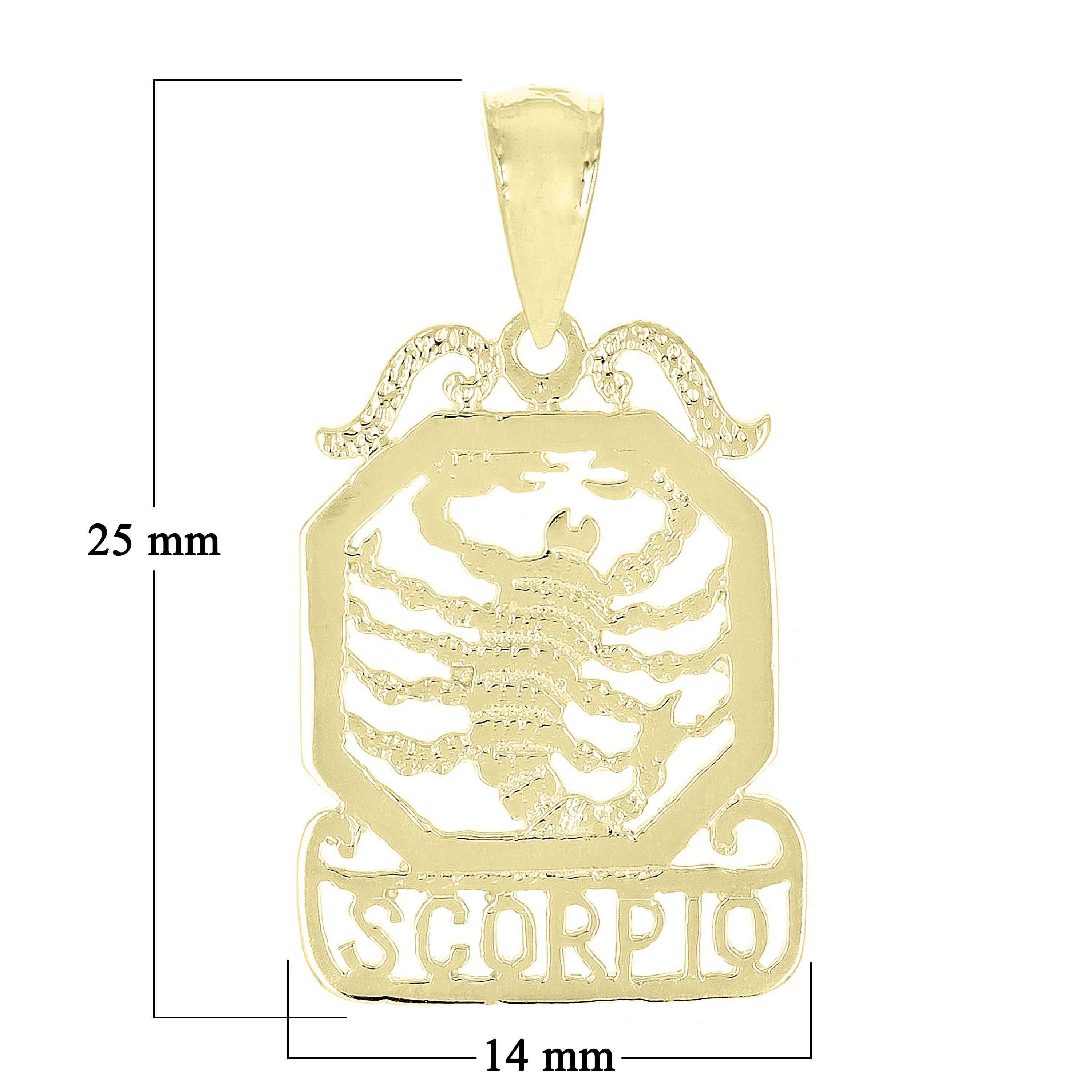 14k Yellow Gold Diamond Zodiac Sign Scorpio Pendant - Scorpio,Yellow