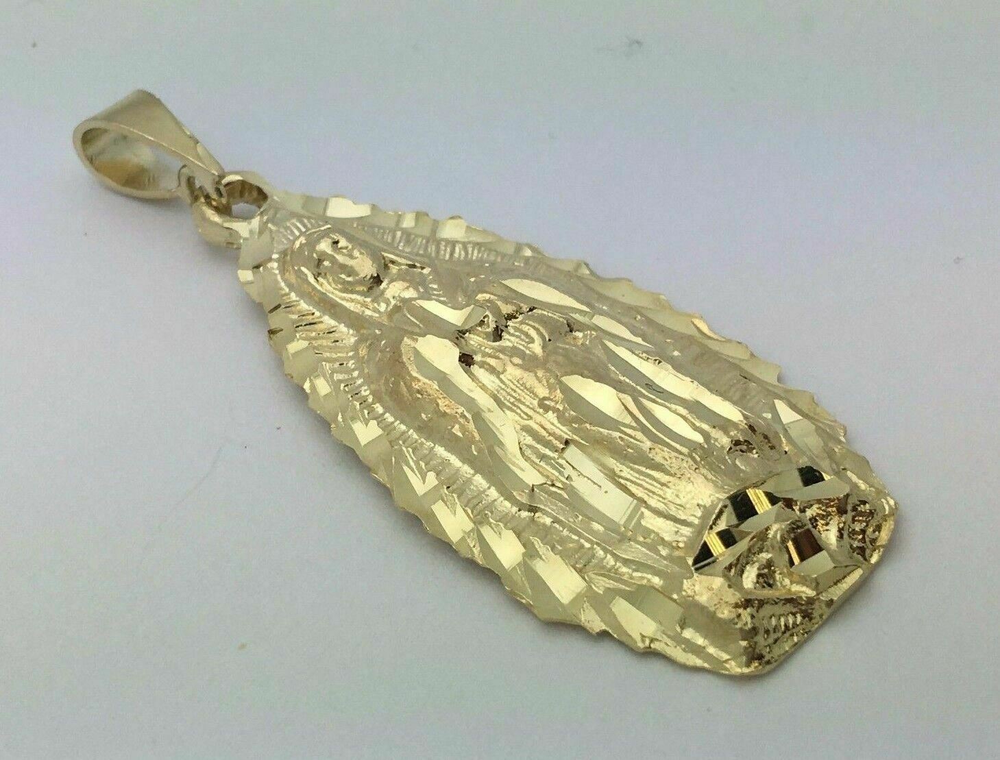 10k Yellow Gold Virgin Mary Lady of Guadalupe Pendant Religious Charm 7 grams