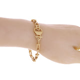 Italian 14k Yellow Gold Solid U Shape Hardwear Link Bracelet 7.5" 7.7 grams - 7.5" 7.7 grams