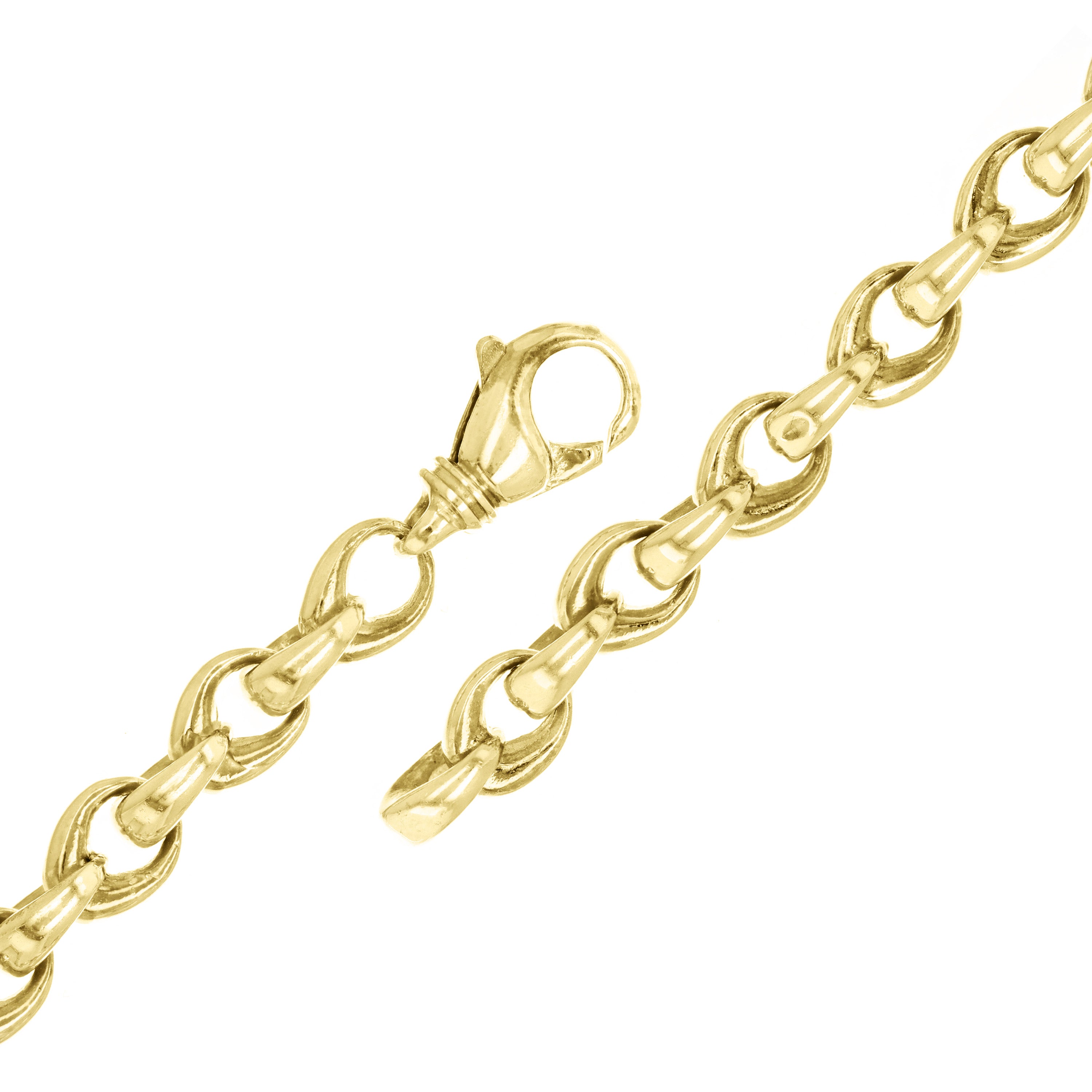 10k Yellow Gold Solid Handmade Fashion Link Bracelet 7" 8.4mm 35 grams - 7" 35 grams