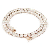 14k White Gold 63 Round 74.66 CTW Lab-Grown Diamond Tennis Necklace 17" 7mm 62.1 grams