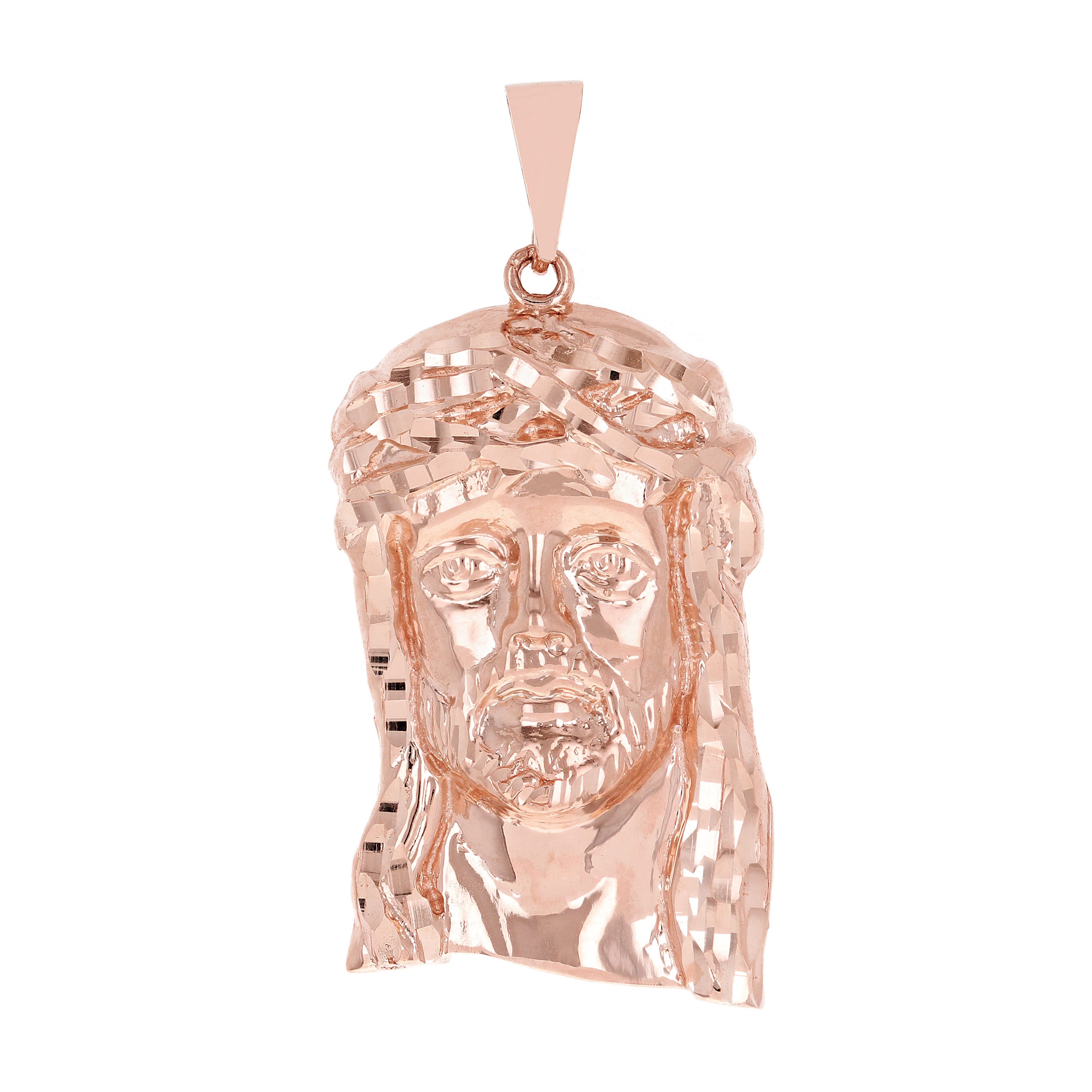 10k Rose Gold Jesus Piece Jesus Christ Face Pendant Religious Charm 12.5 grams - Rose