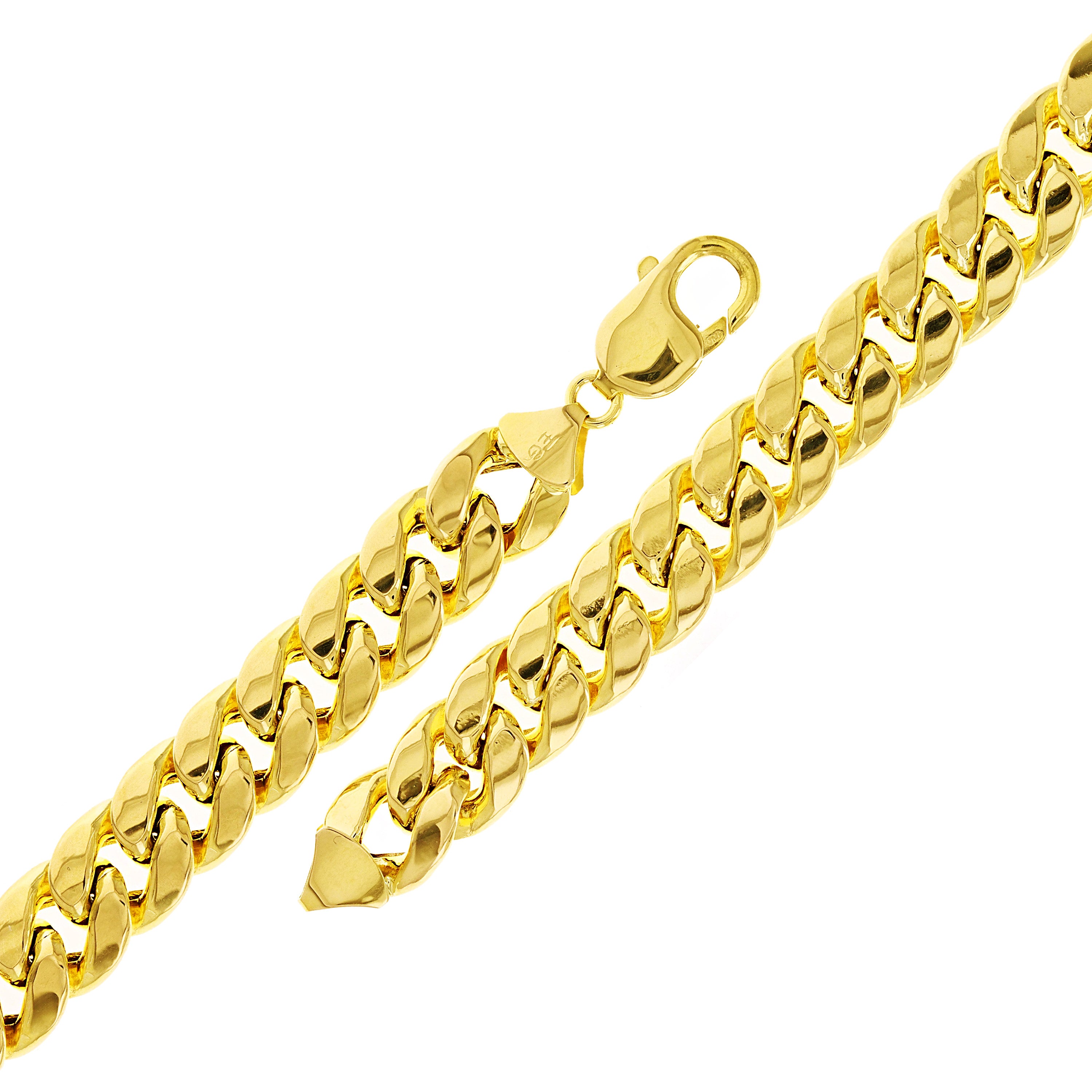 Italian 10k Yellow Gold Hollow Miami Cuban Chain Bracelet 8.5" 12mm 26.4 grams - 8.5" 26.4 grams