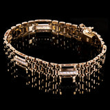 Men's 14k Yellow Gold 0.65ctw Diamond Watch Link Bracelet 8" 10.7mm 32.7 grams - Yellow  8"  10.7mm  0.65ctw  32.7grams