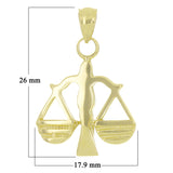 14k Yellow Gold Scales of Justice Libra Zodiac Sign Charm Pendant 3.7 grams - Yellow
